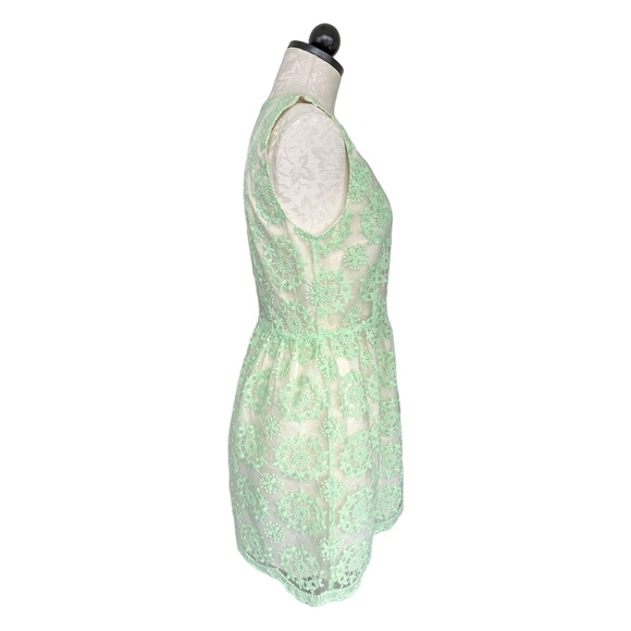 Ellison Green Lace Overlay Dress Sleeveless Zip - Picture 11 of 16